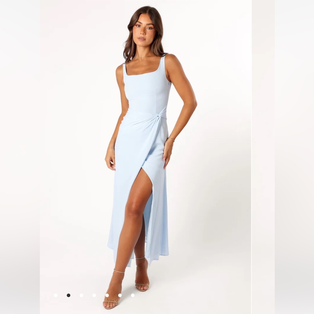Petal & Pup Nadea Faux Wrap Maxi Dress - Light Blue
